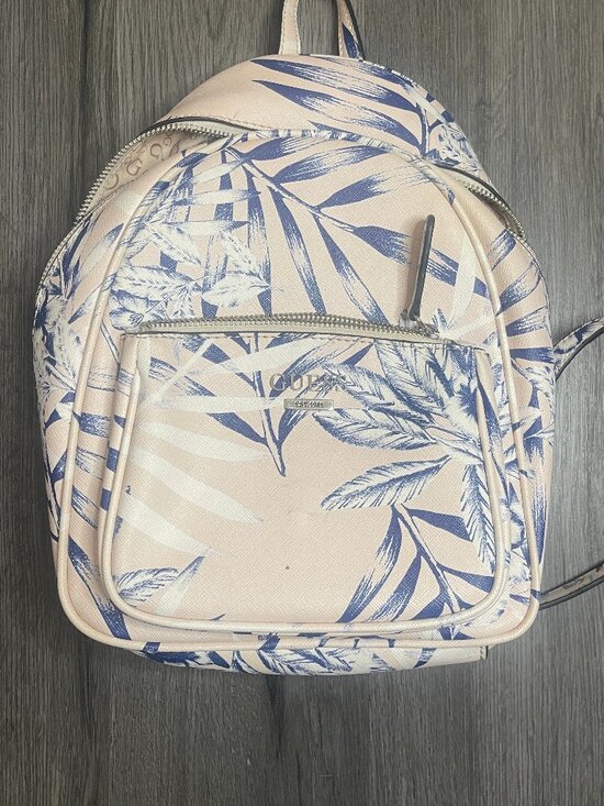 Guess Handbags - Guess Pink and Blue Floral Tropical Mini Backpack OS Vegan Leather Travel